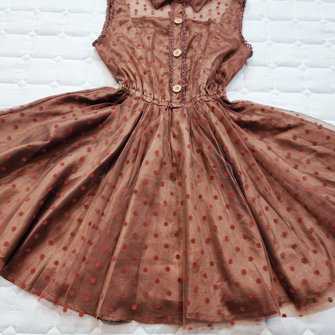 LIZ LISA(리즈리사)초콜릿 도트 시스루 원피스 상품이미지4