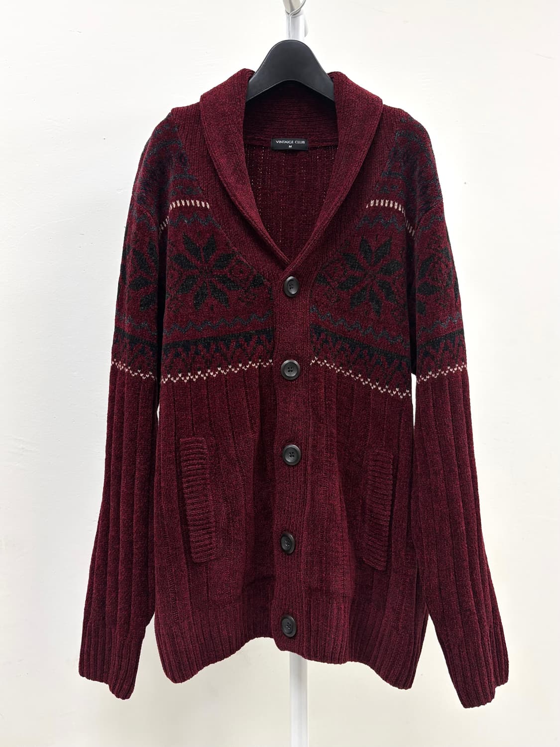 빈티지 노르딕 버건디 가디건 상품이미지6
