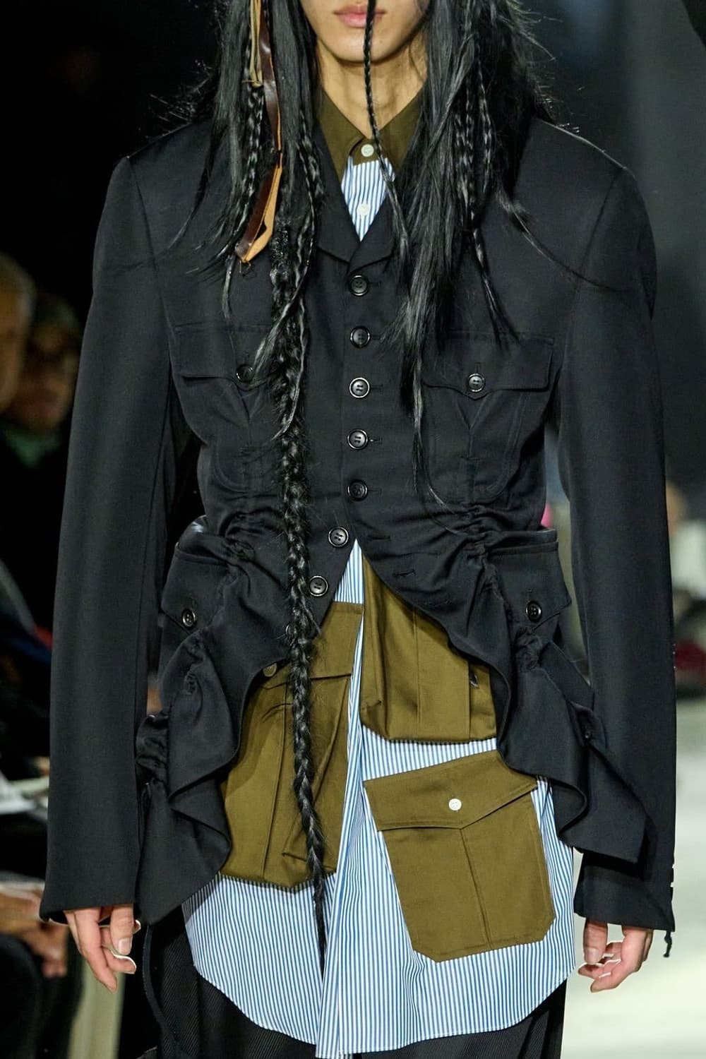 꼼데가르송 옴므 플러스 블랙 러플 디테일 재킷 상품이미지8