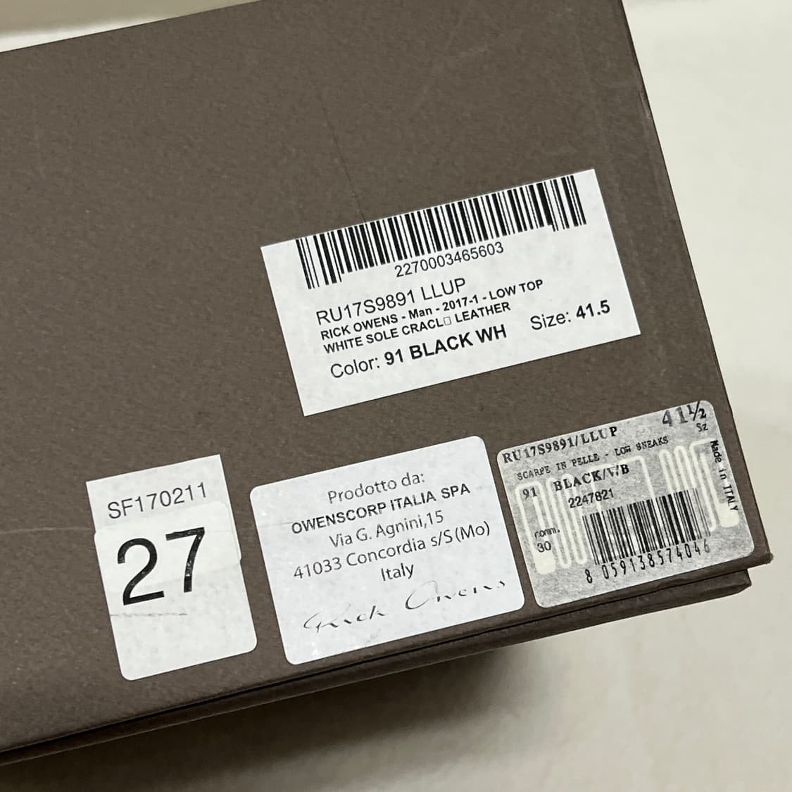 릭오웬스 17SS 컨버스 라몬즈 로우 LLUP 상품이미지7