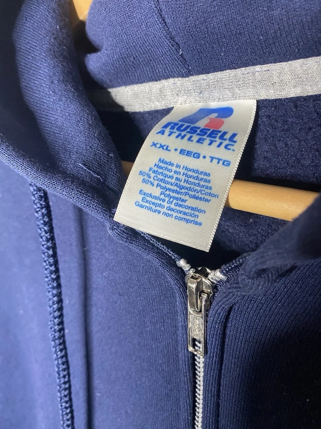 러셀 애슬레틱 빈티지 네이비 후드 집업 상품이미지5