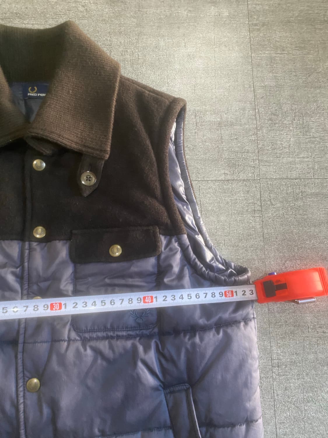 Fredperry 프레드페리 올드스쿨아메카지 혁오풍 골덴카라패딩베스트 상품이미지3