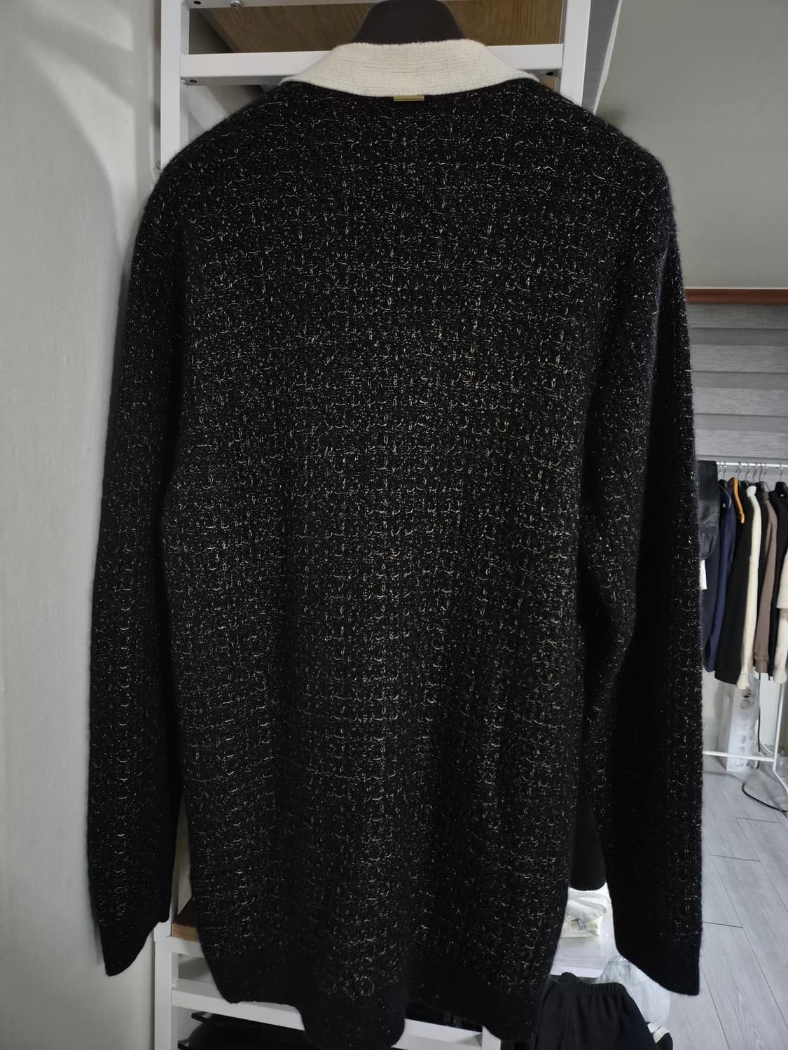 시스템옴므 트위드 배색 가디건 105 블랙 상품이미지2