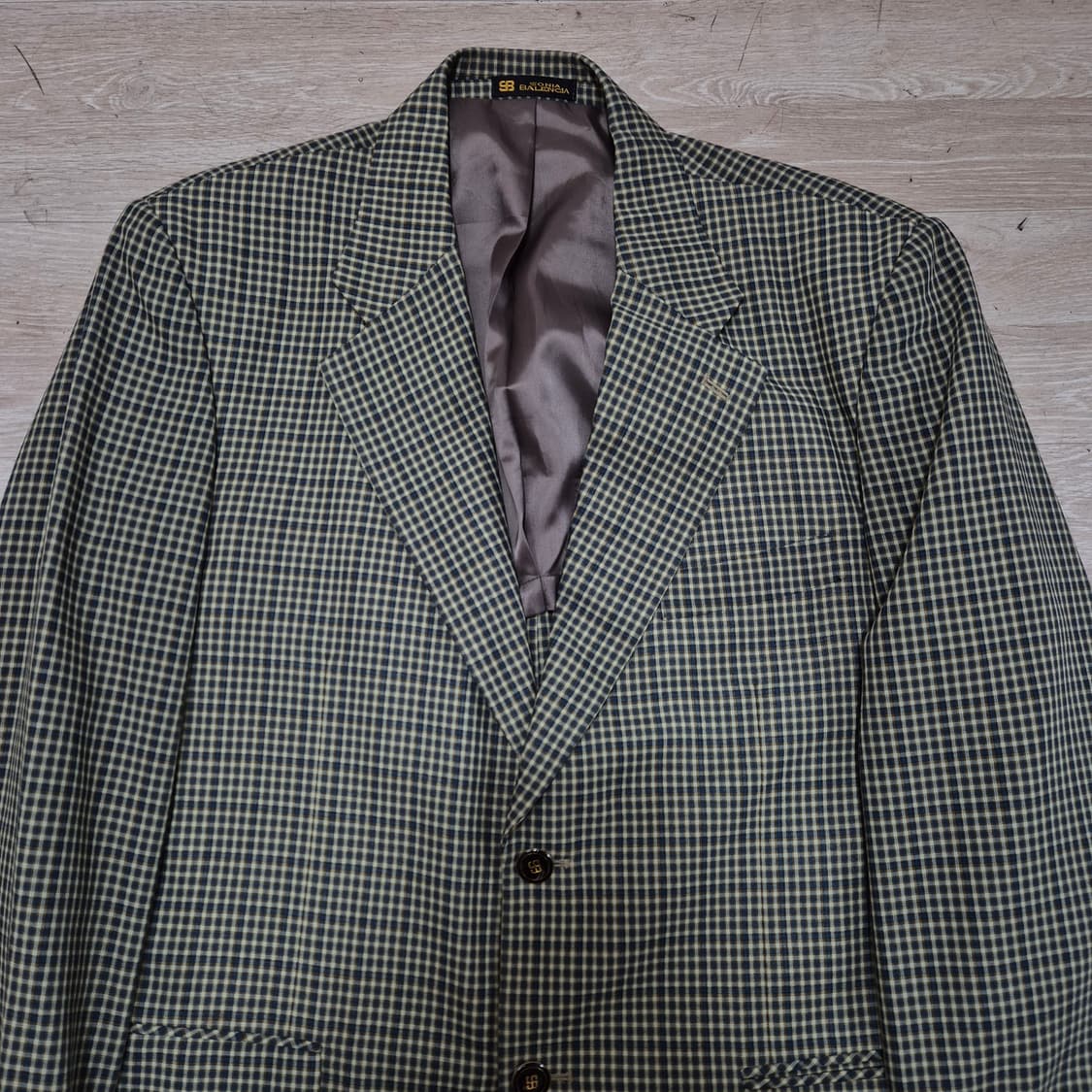 소니아 발렌시아 남성 울 체크 싱글 블레이저 정장자켓 XL(105) 상품이미지2