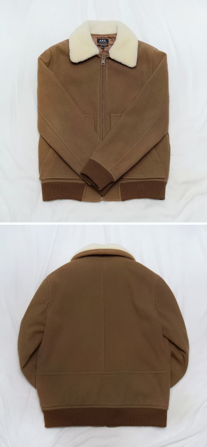 아페쎄 (a.p.c) 브론즈 시어링 집업 봄버 울자켓 (M / 100) 상품이미지3