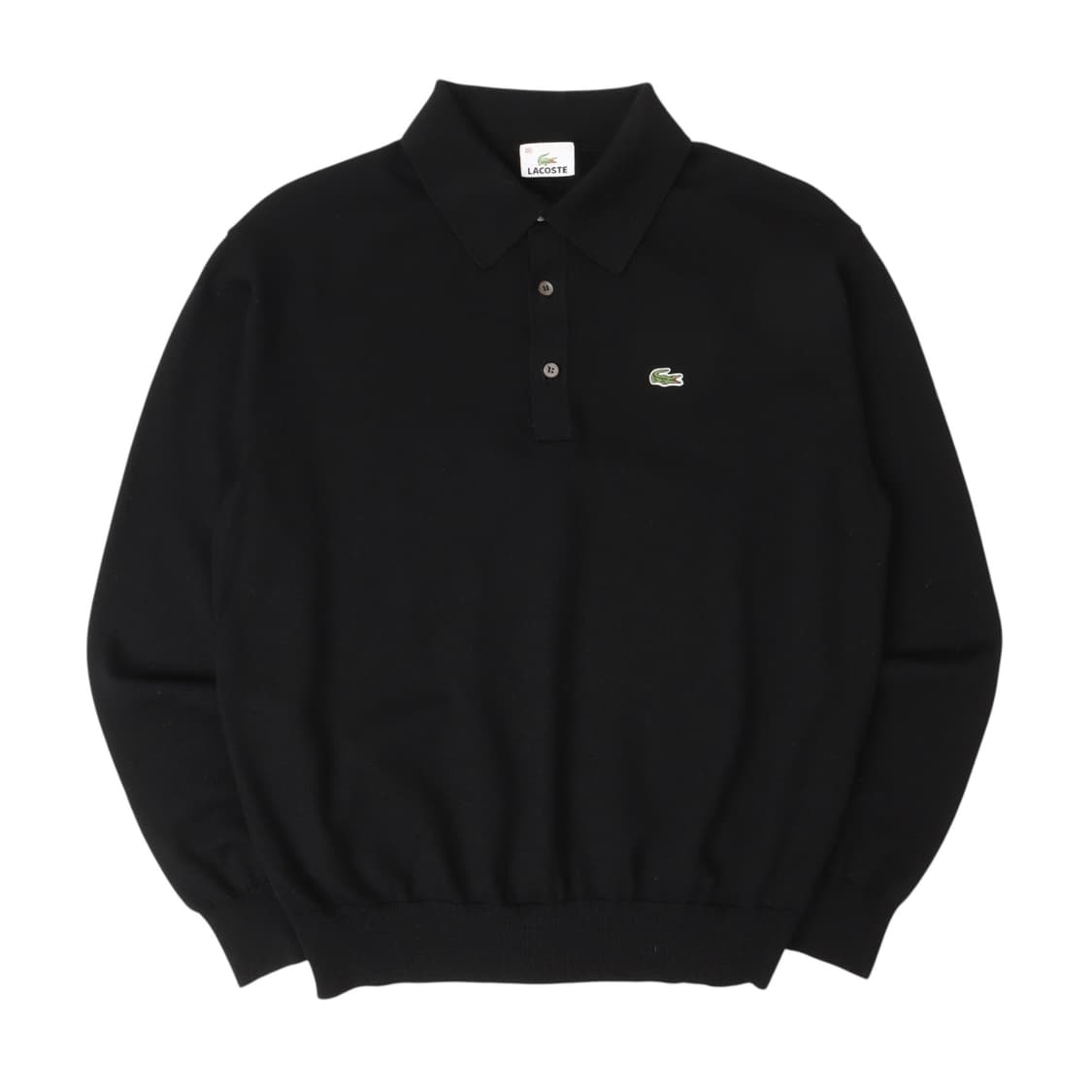 라코스테 블랙 버튼업 카라 울 니트 상품이미지1