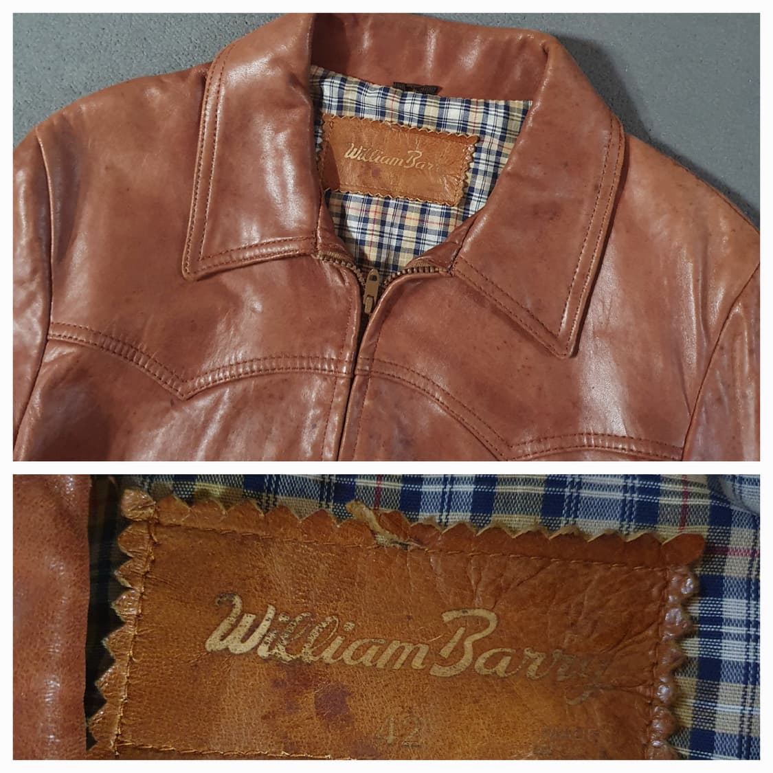 80s William barry 아메리칸 웨스턴 레더 자켓 42 M 상품이미지2