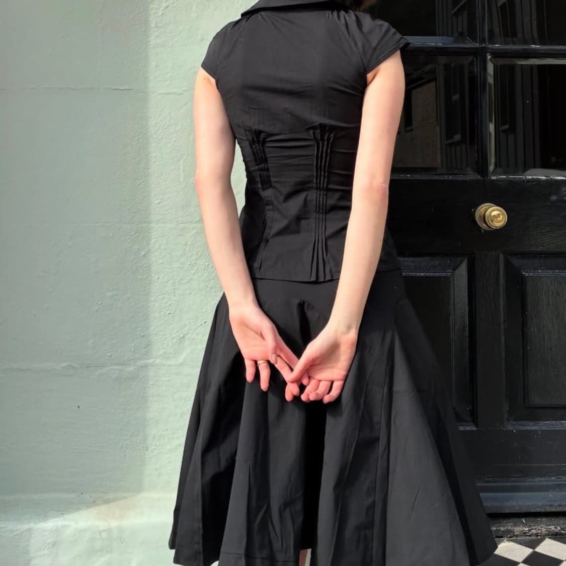 블랙 반팔 톱 상품이미지3