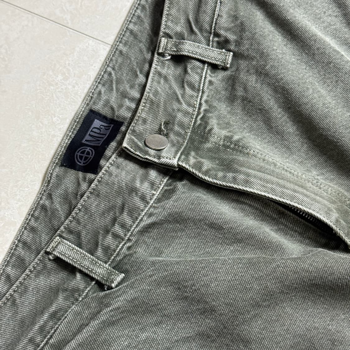 플라스틱프로덕트 MPA 더블니 팬츠 카키 데님 청바지 상품이미지6