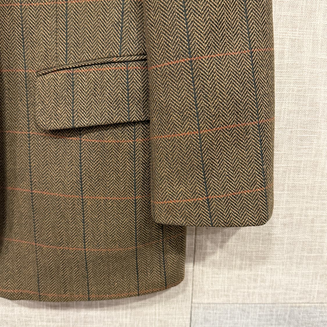 닥스 울캐시미어 블렌드 헤링본 체크 자켓 100 카키브라운 상품이미지4