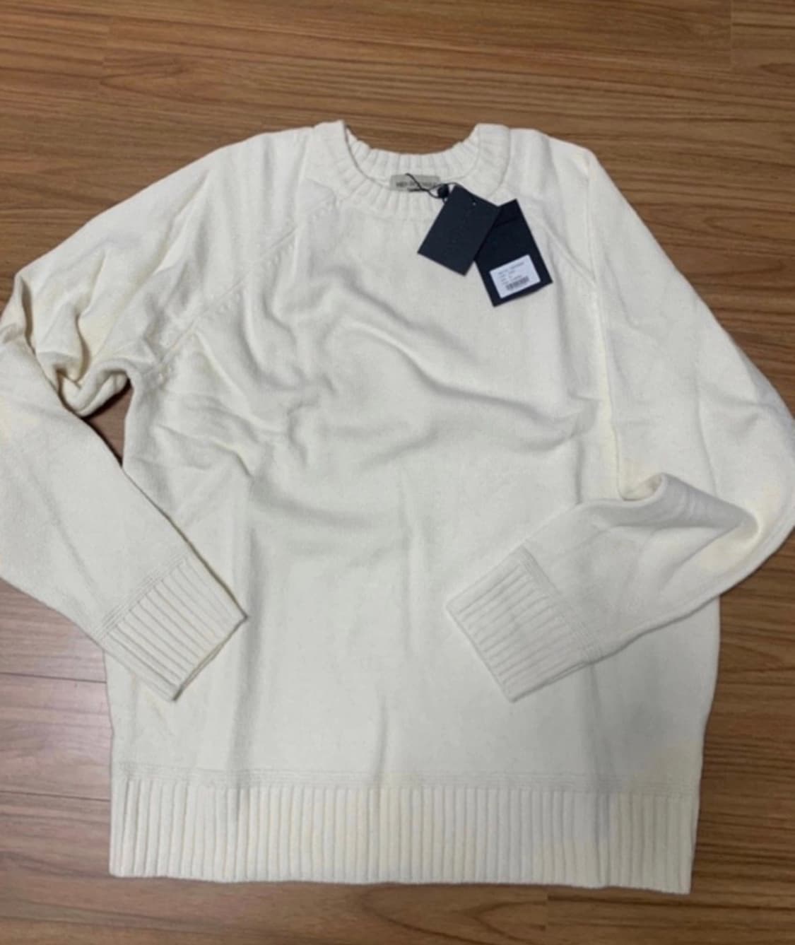 미착용 맨인정글 화이트 울캐시미어 크루넥니트 상품이미지1
