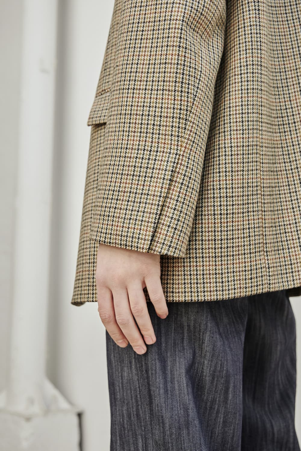 글로즈스튜디오 오버핏 커프스 벤트 체크 자켓 상품이미지9