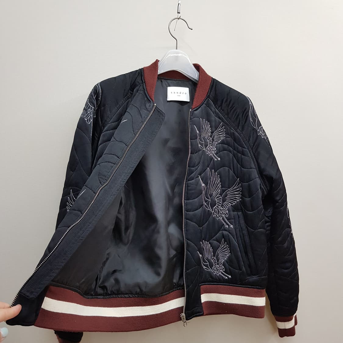 산드로 SANDRO  보겔 자수 퀄팅 봄버 자켓 1사이즈 상품이미지6