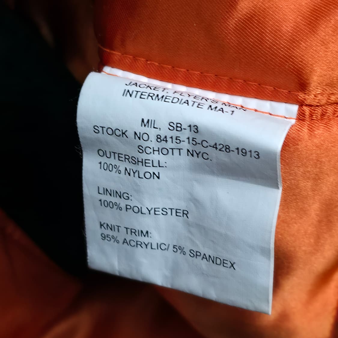 [XL] Schott 쇼트 MA-1 항공점퍼 상품이미지7