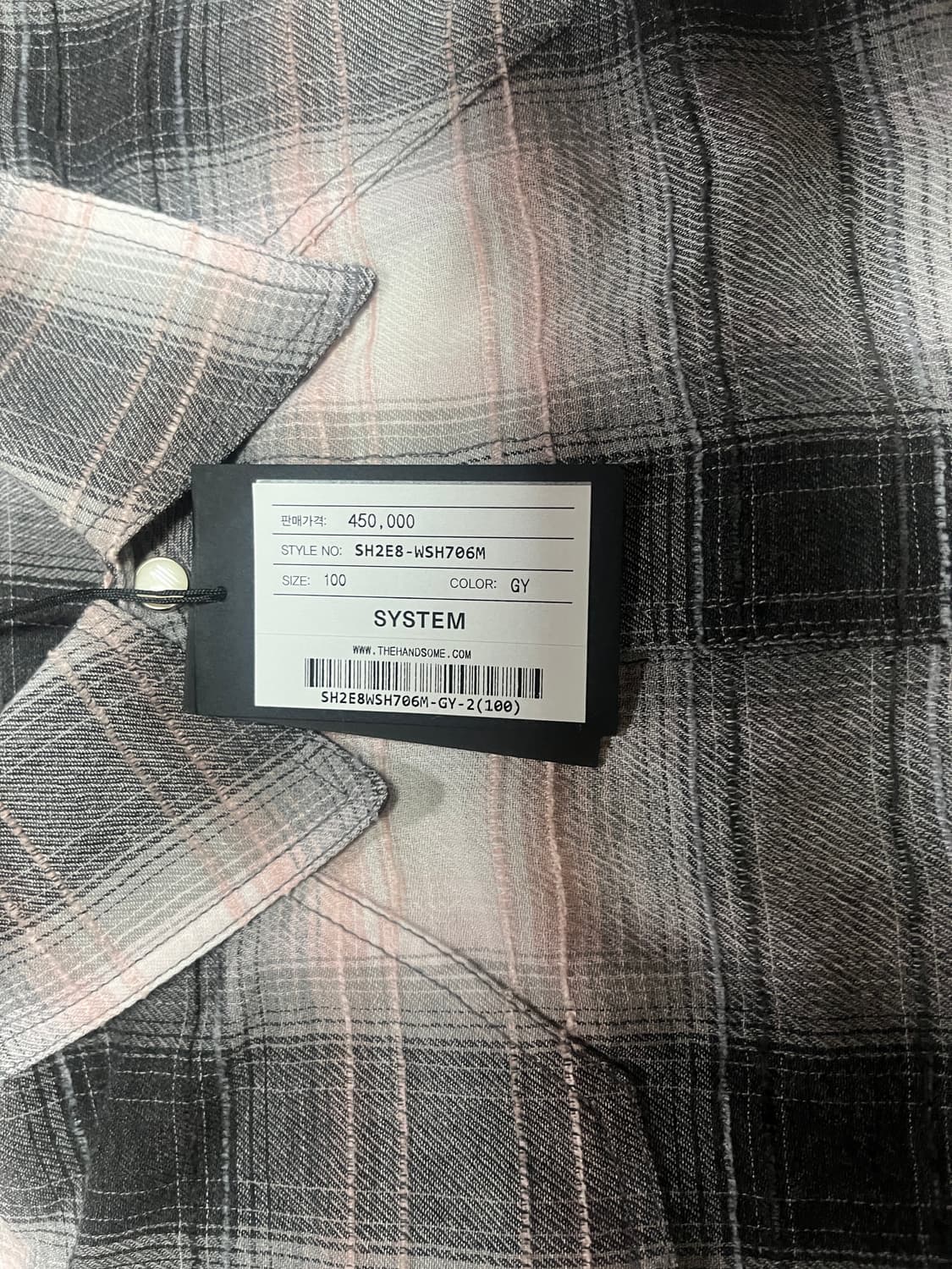 시스템옴므 오버핏 체크셔츠 판매합니다. 상품이미지2