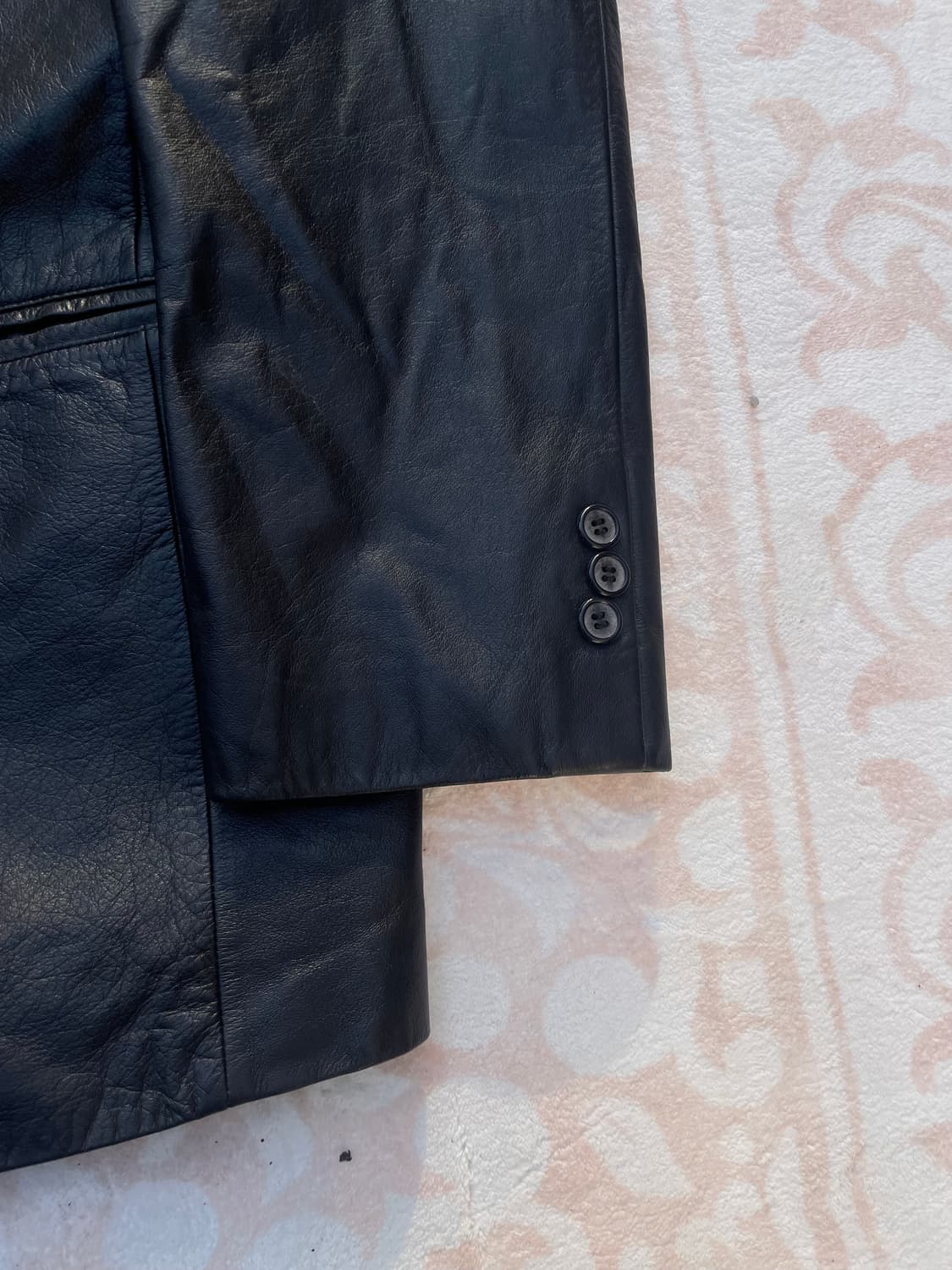 90s 빅토리 블랙 레더블레이져 japan  상품이미지5