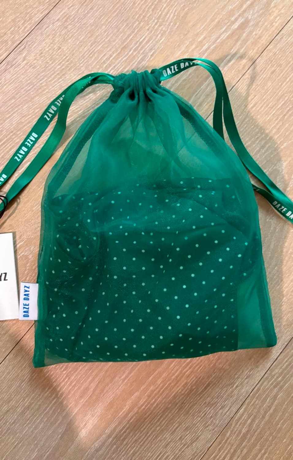 (새상품)Dazedayz 그린 도트무늬 스트링 원피스 수영복 S 상품이미지4