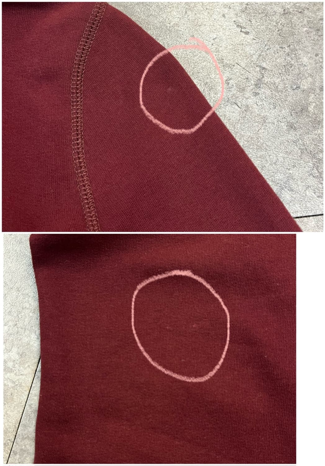 홀리스터 기모 후드집업 버건디 S #csz2734 상품이미지8