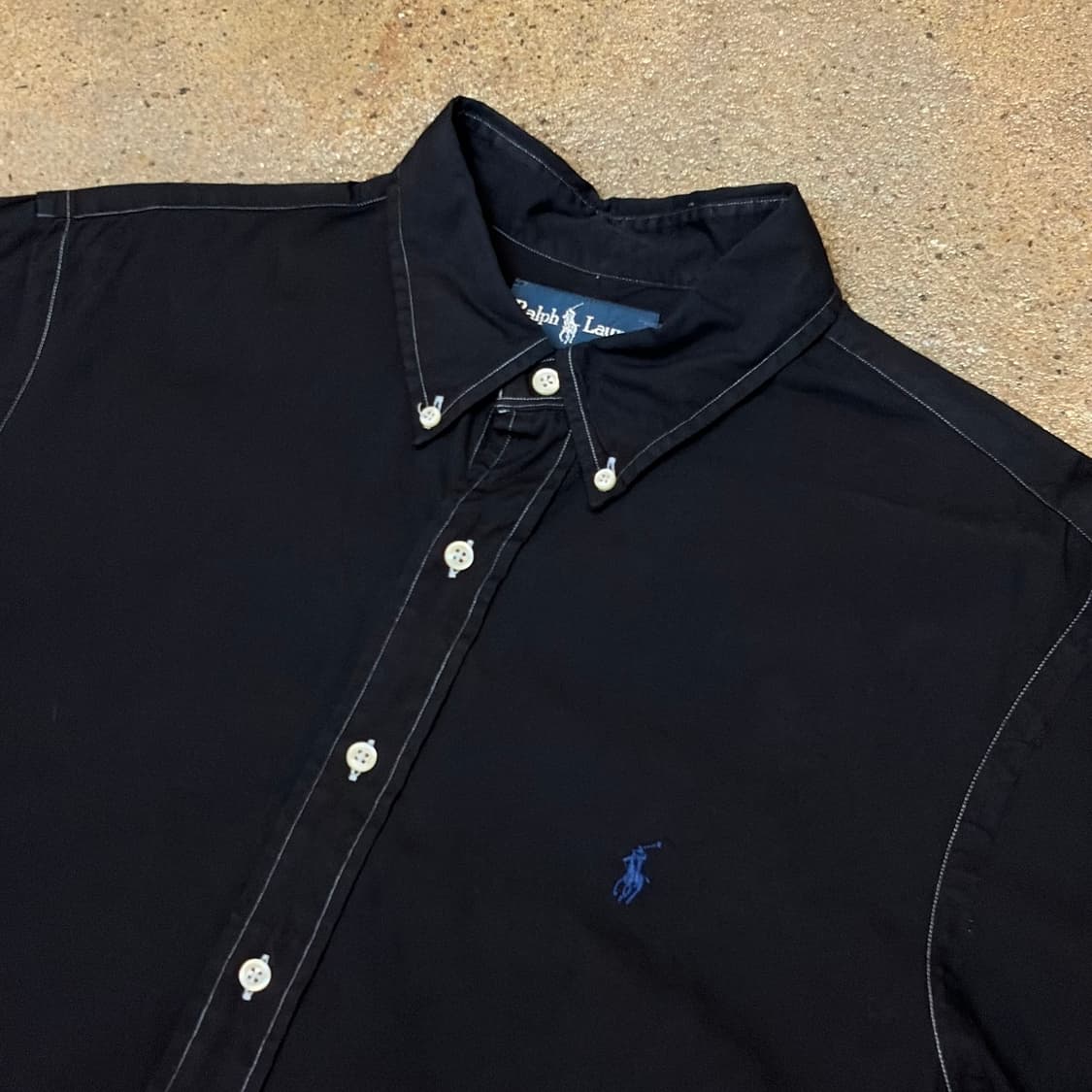 새상품급 00s 미국 빈티지 폴로랄프로렌 긴팔 검정 블랙셔츠 상품이미지3