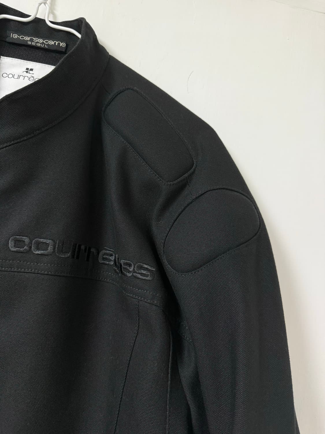 Courreges 24ss 배색양가죽 코튼 레이서 패디드 바이커 자켓 상품이미지6