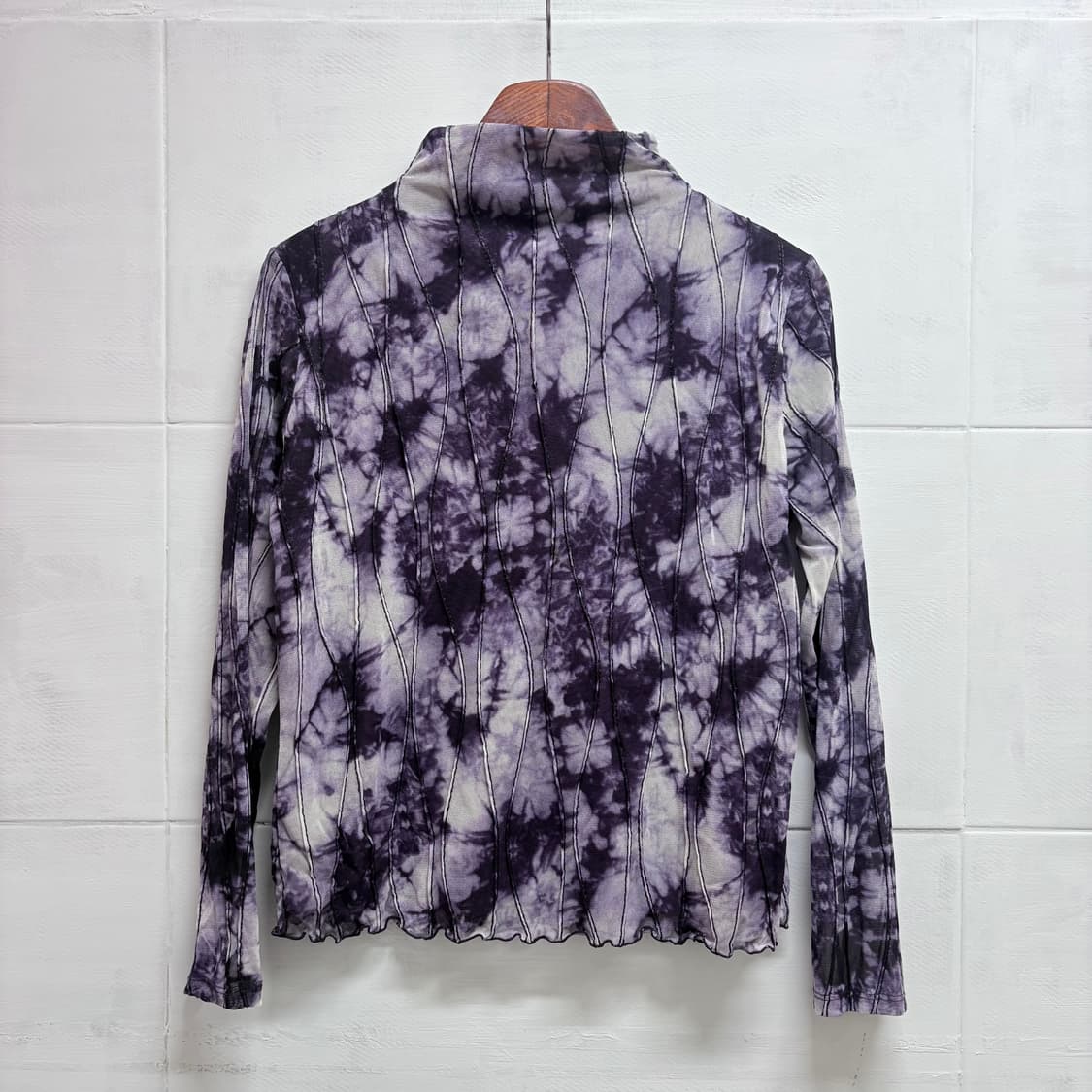 JPN vintage 퍼플 타이다이 시스루 롱 슬리브  상품이미지3