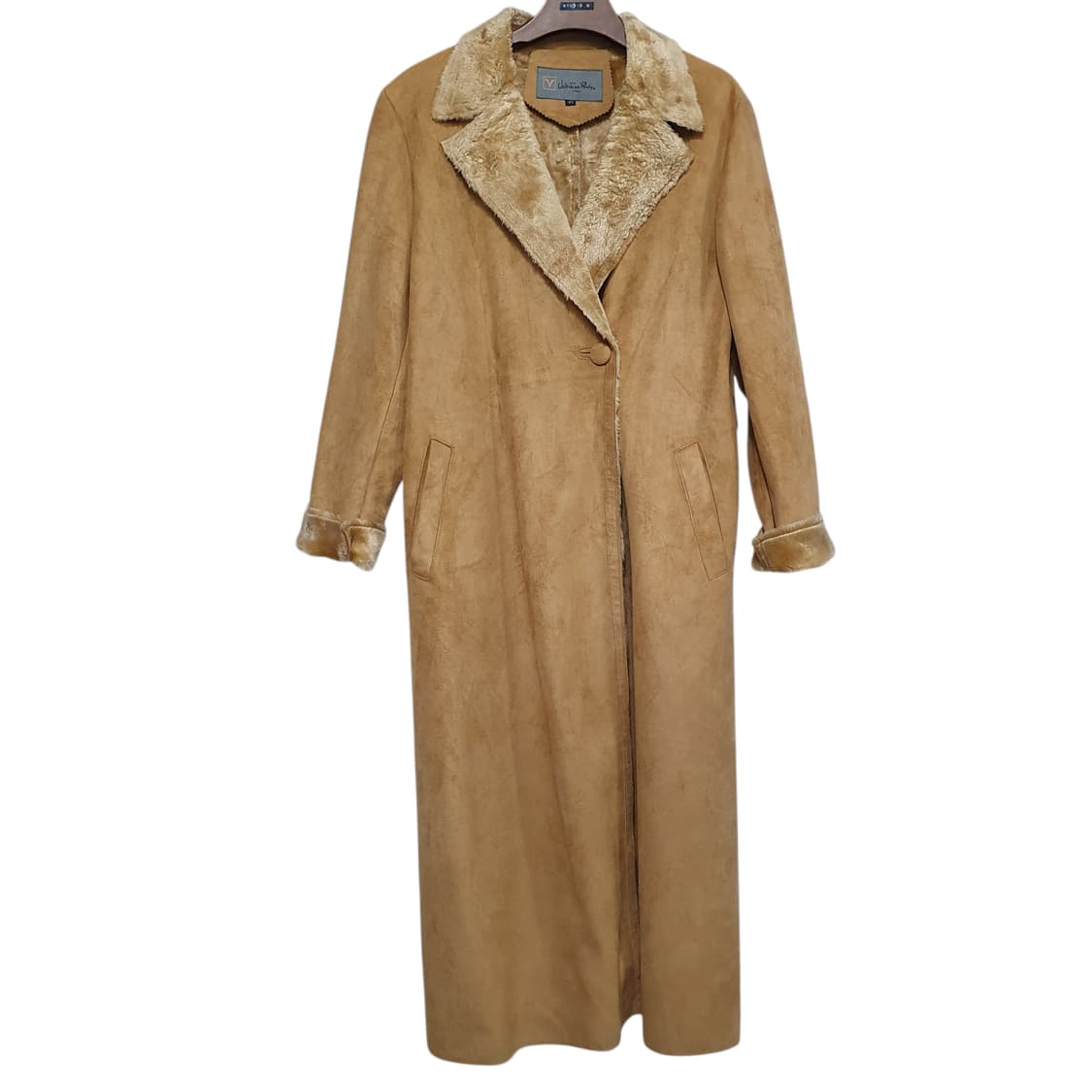 (77) 빈티지 카멜 베이지 롱 무스탕 코트 모리걸 상품이미지3