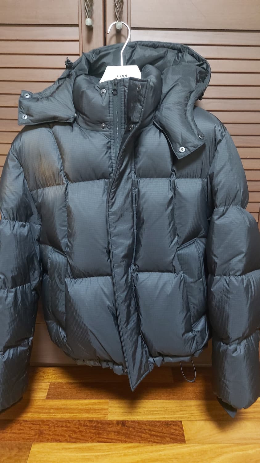 [4]벨리에 크로스 라인 후디드 구스다운 립스탑 블랙 상품이미지2