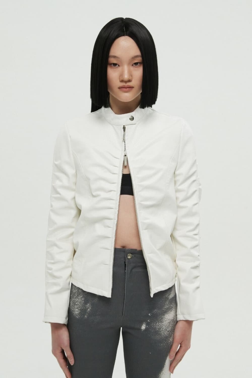 나체 셔링 레더 자켓 상품이미지1