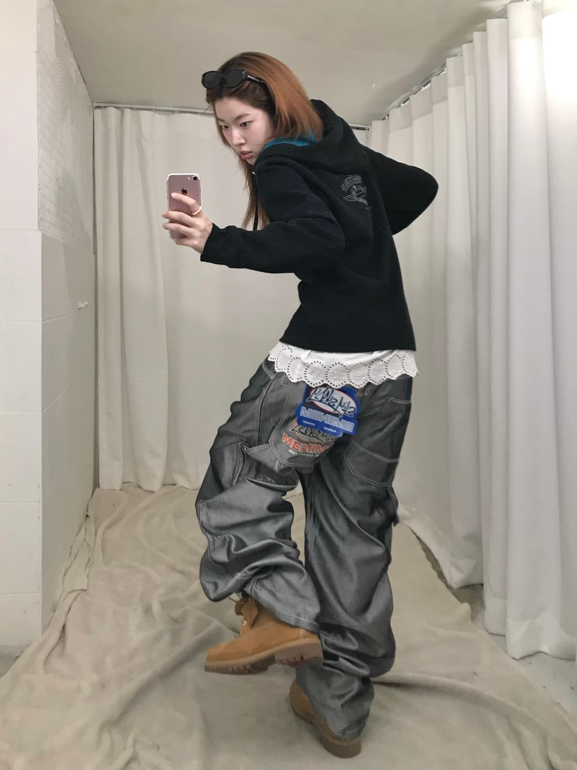 할리데이비슨 에미넴 블루 실버 힙합 스트릿 코디 세트 상품이미지1