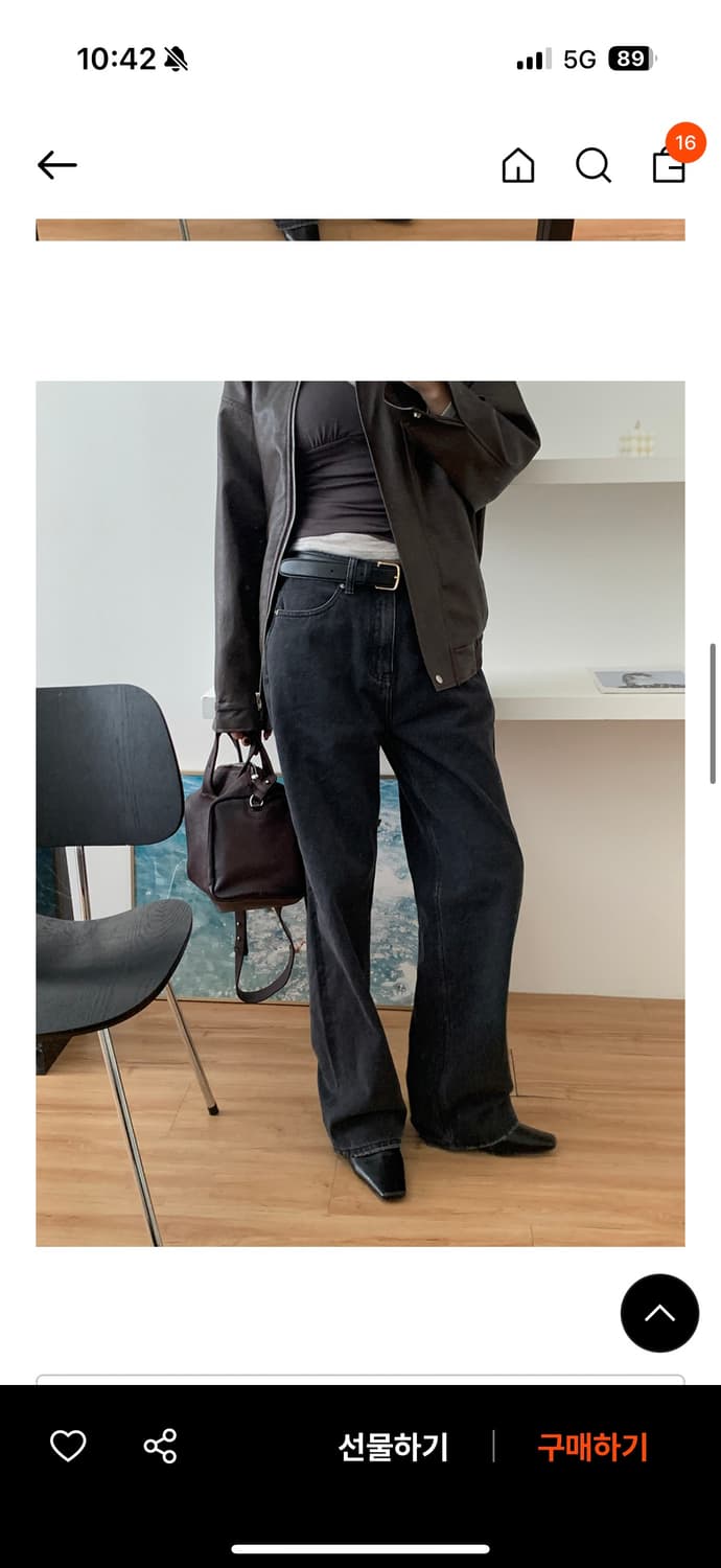 그노노이 데미지 워싱 블랙 S사이즈 상품이미지2