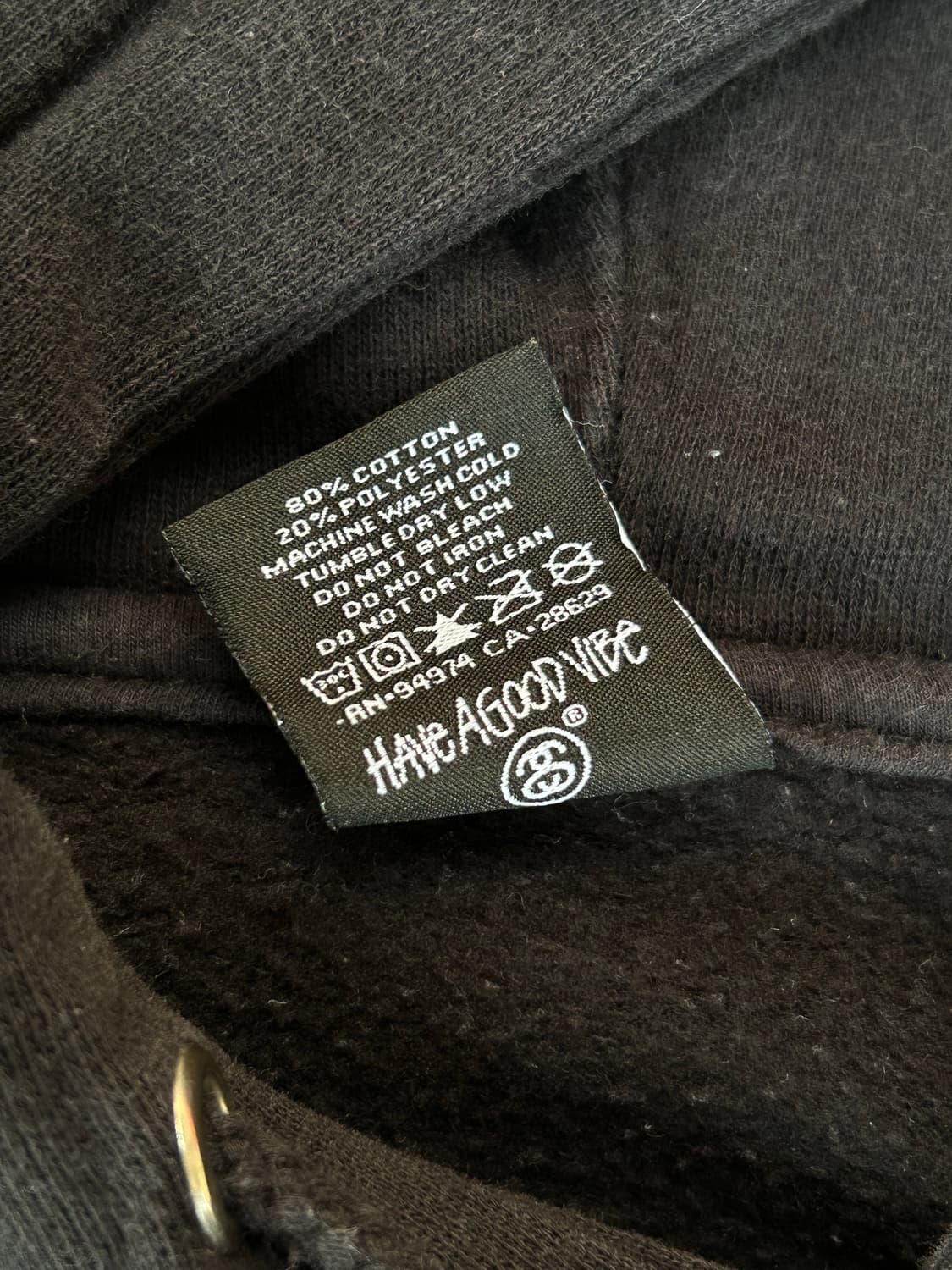 *rare* 2000s 스투시 올드스쿨 프린팅 블랙 후드티 상품이미지5