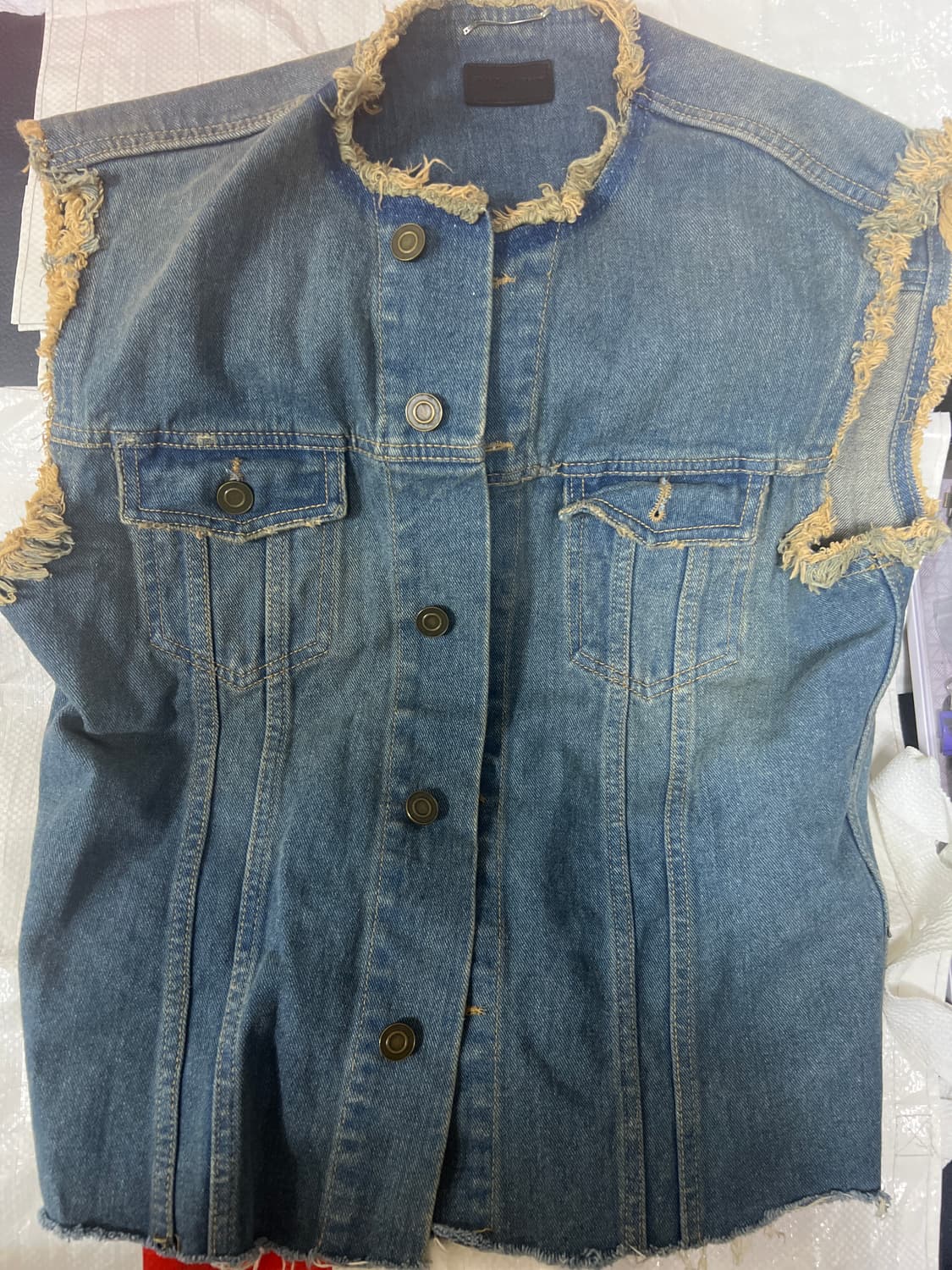 생로랑 데님 조끼 상품이미지1