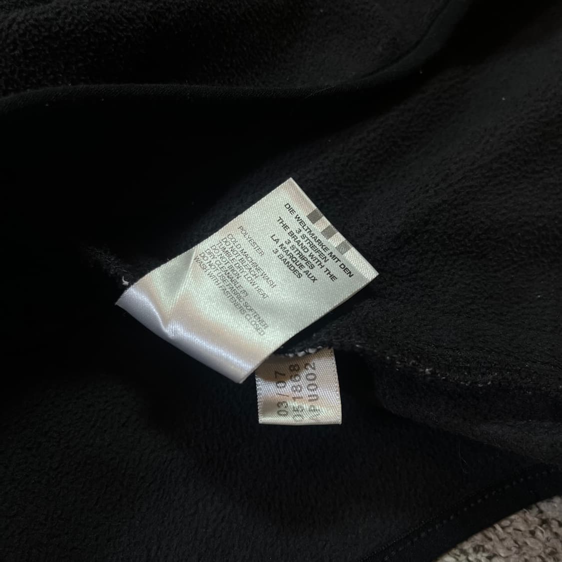 아디다스 올 블랙 플리스 집업 자켓 상품이미지5