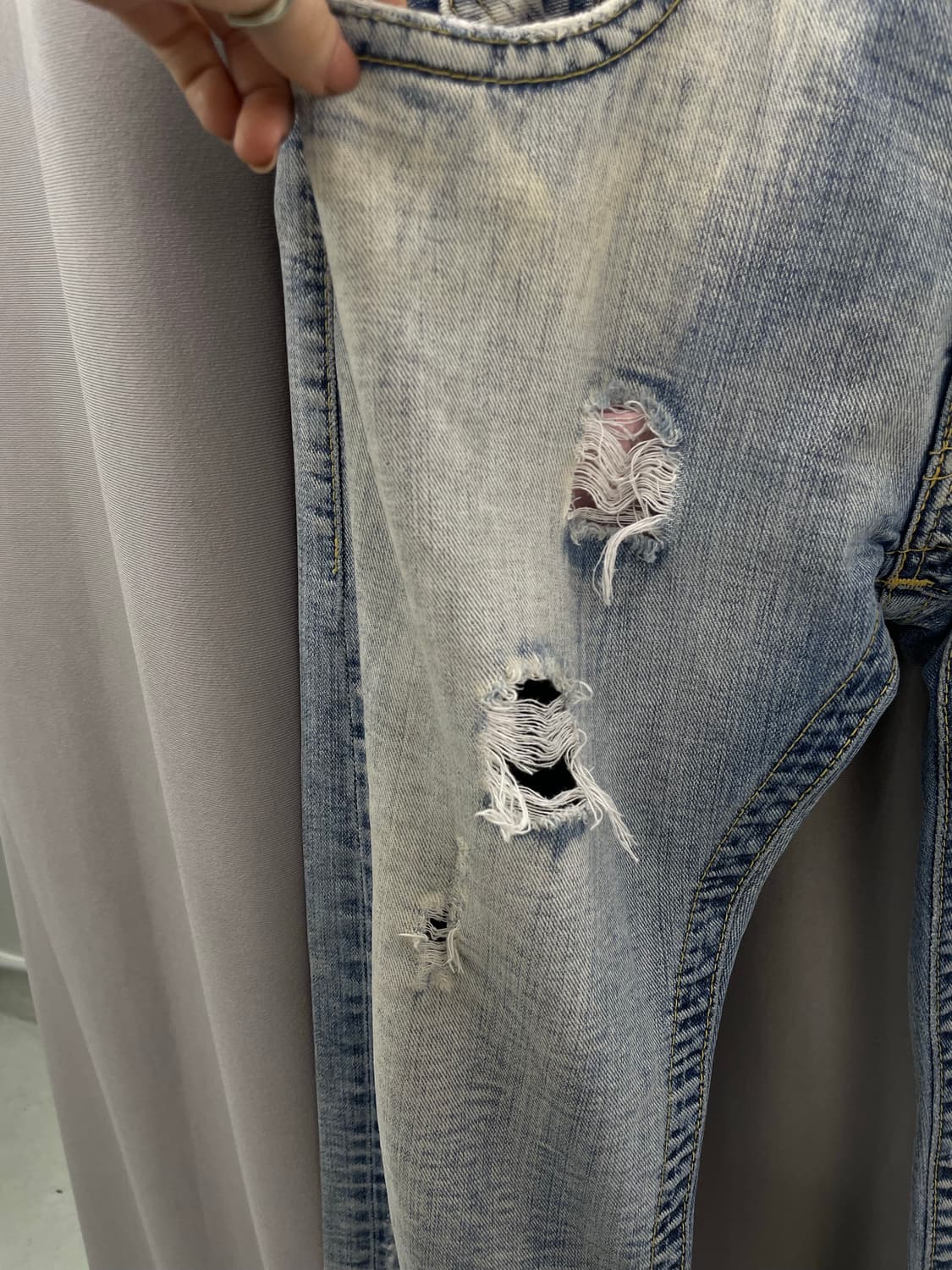 아이스 워싱 데미지 데님진  상품이미지3