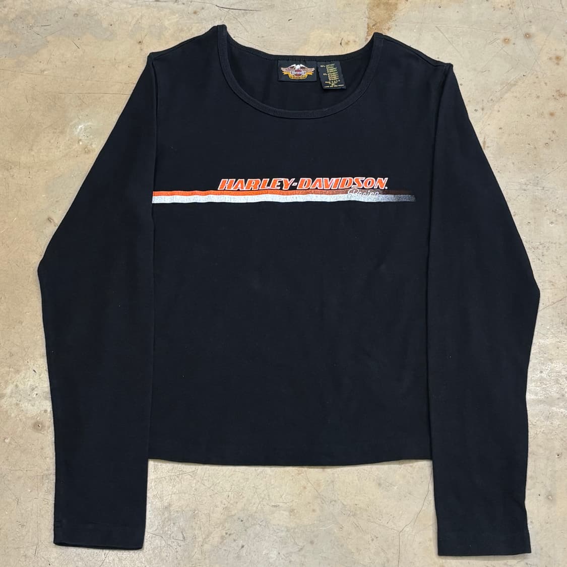 XL 할리데이비슨 여성용 블랙 크롭 롱슬리브 상품이미지2