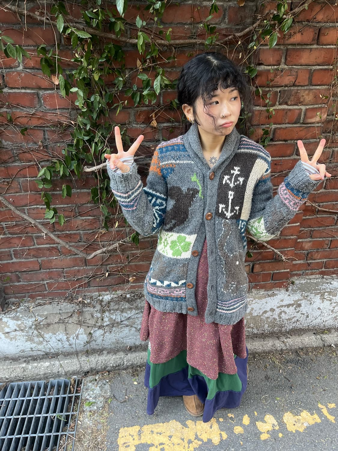 일본 무드 뜨개질 니트 가디건 상품이미지1