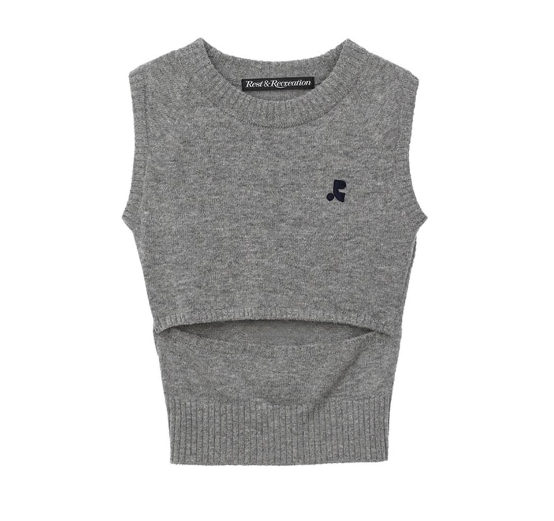 레스트앤레크레이션 컷아웃 니트 베스트 (그레이) 상품이미지3