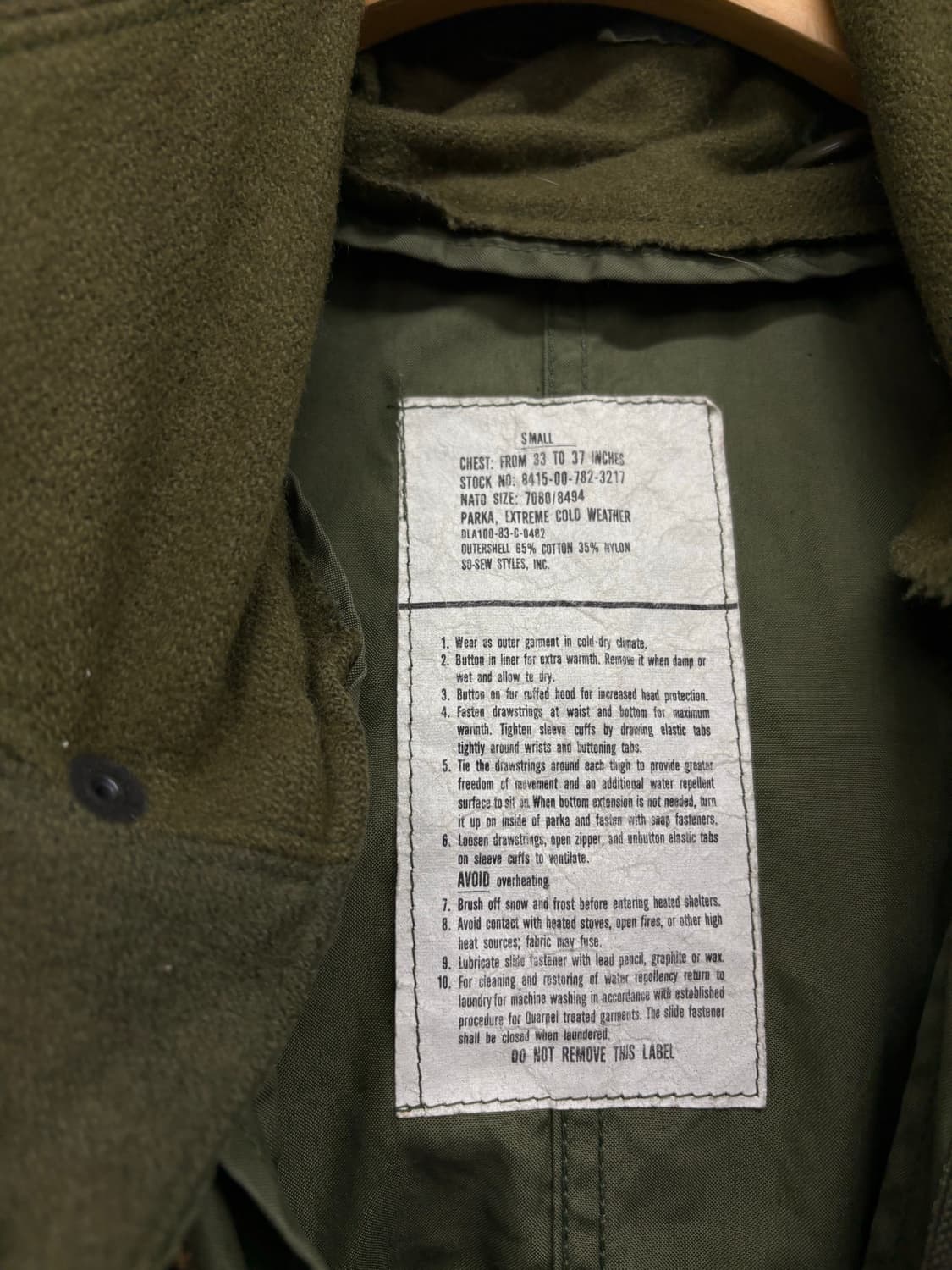 미군 M65 피쉬테일 개파카 밀리터리 자켓 후드 풀세트 상품이미지8