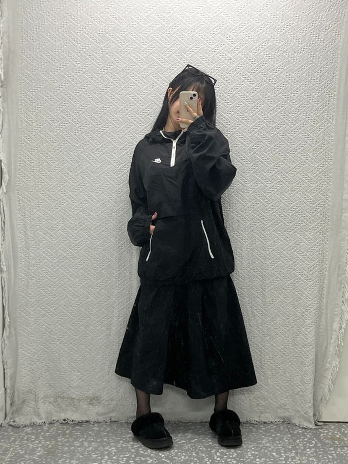 나이키 빈티지 언라인드 오버핏 반집업 바람막이 아노락 XL C06602 상품이미지1