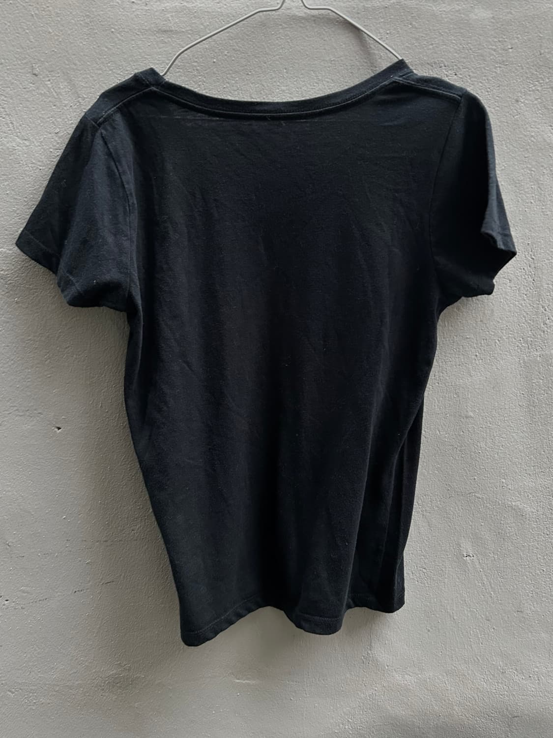 2000s Jpn y2k 큐빅 디테일 딱붙핏 블랙 반팔티  상품이미지3