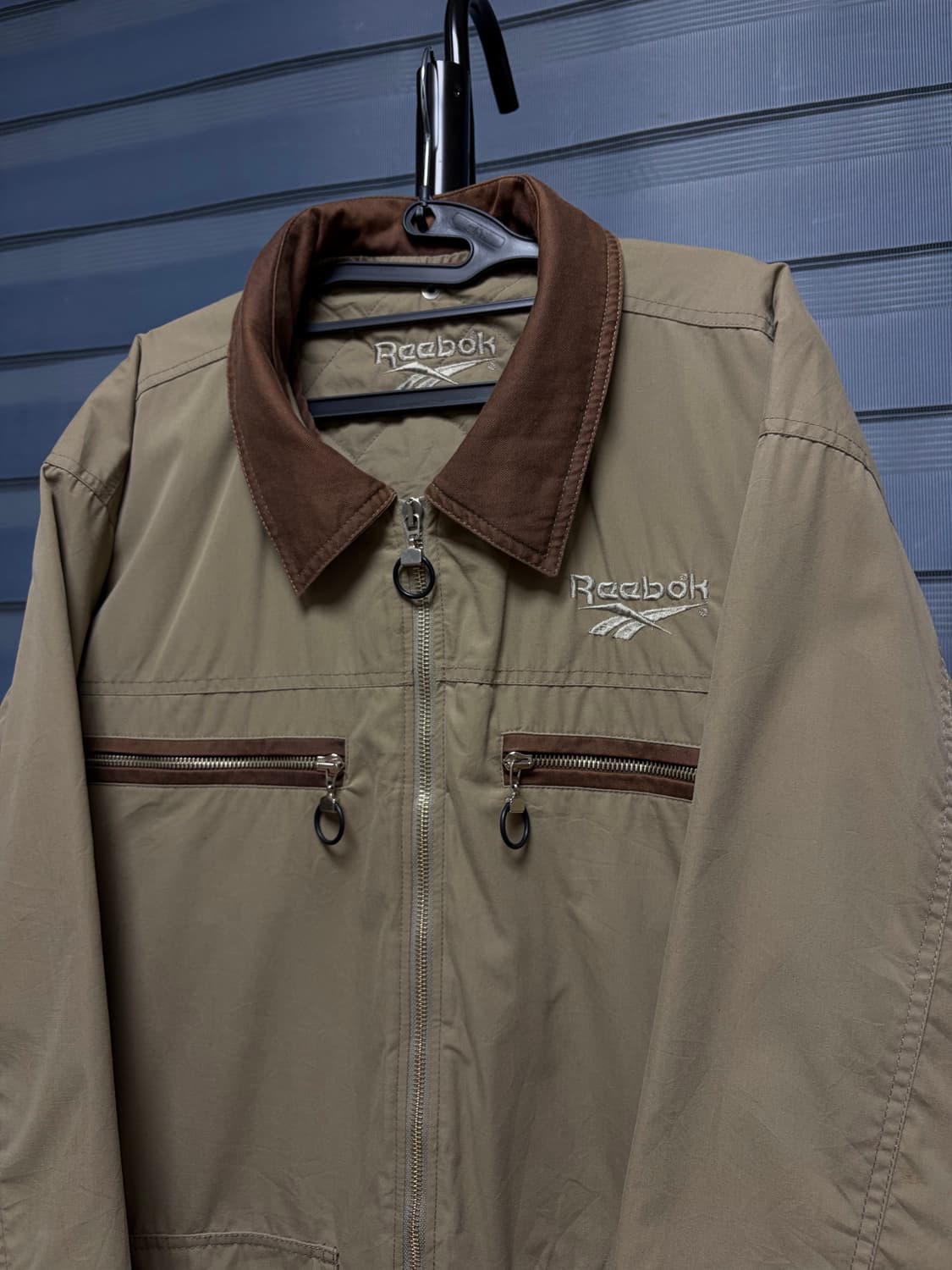 리복 베이지 코듀로이 칼라 누빔 워크 자켓 상품이미지1