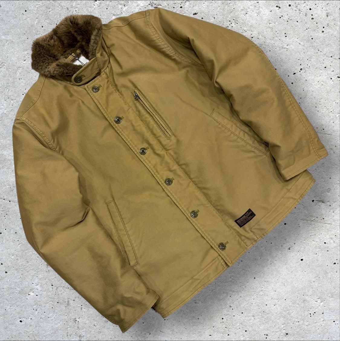 에스피오나지 베이지 퍼 카라 덱 자켓 B850 상품이미지1