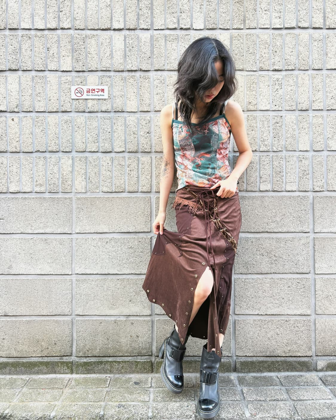 오즈온 보헤미안 무드 아일렛 롱 스커트 상품이미지1