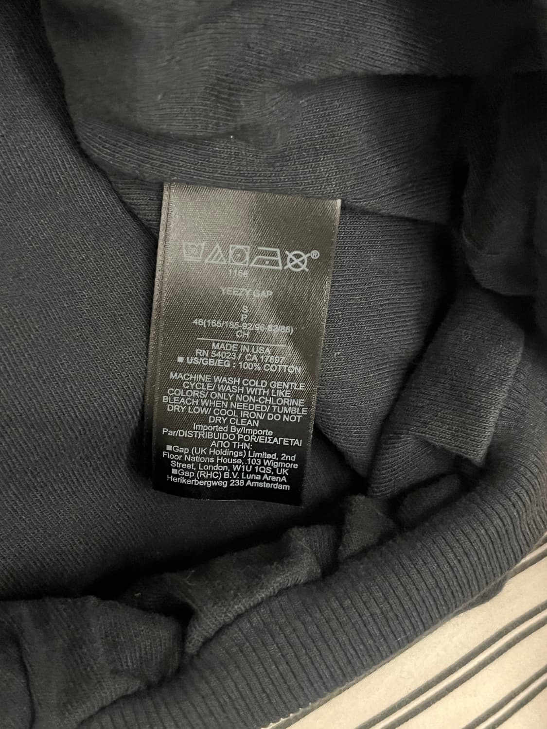 이지갭 X 발렌시아가 도브 후드 워시드 블랙 S 상품이미지4