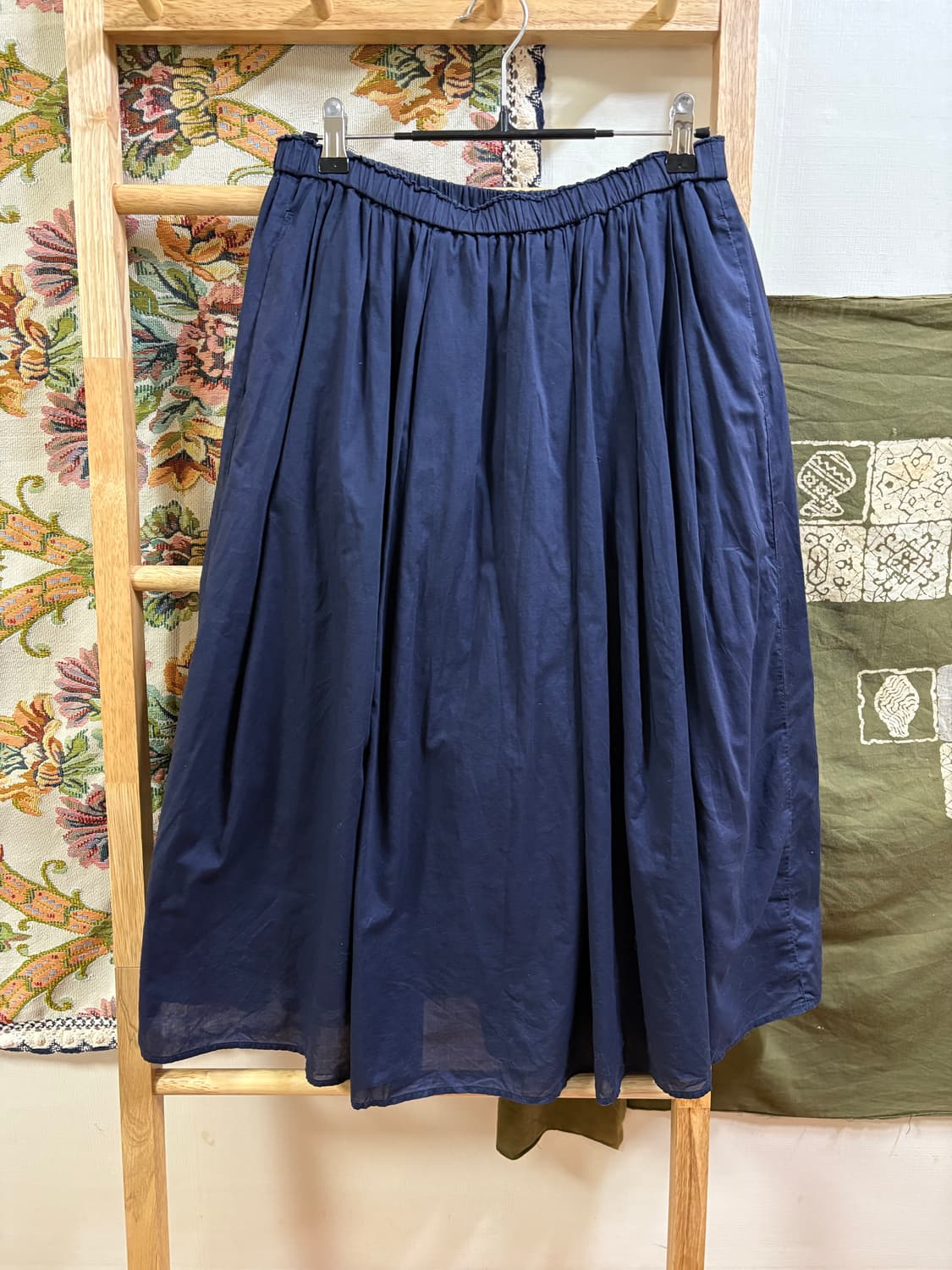 일본 유니클로 네이비 롱스커트 상품이미지1