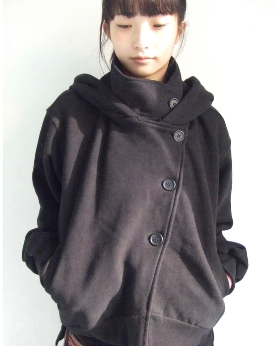 오스하이 후드집업 High Neck Hood Zip Up Black 상품이미지1