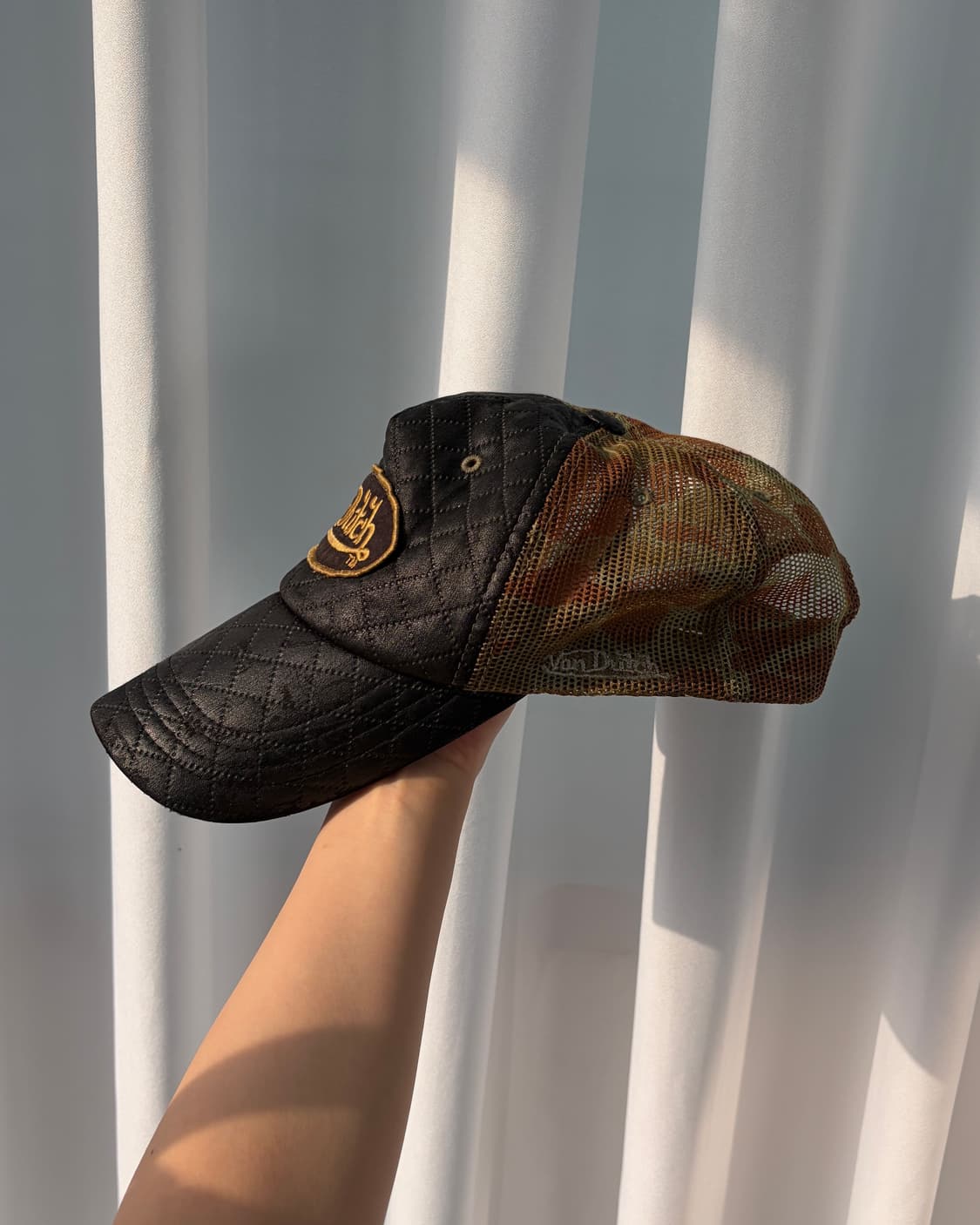 본더치 VonDutch 빈티지 레더 카모 메쉬 볼캡 모자 상품이미지4