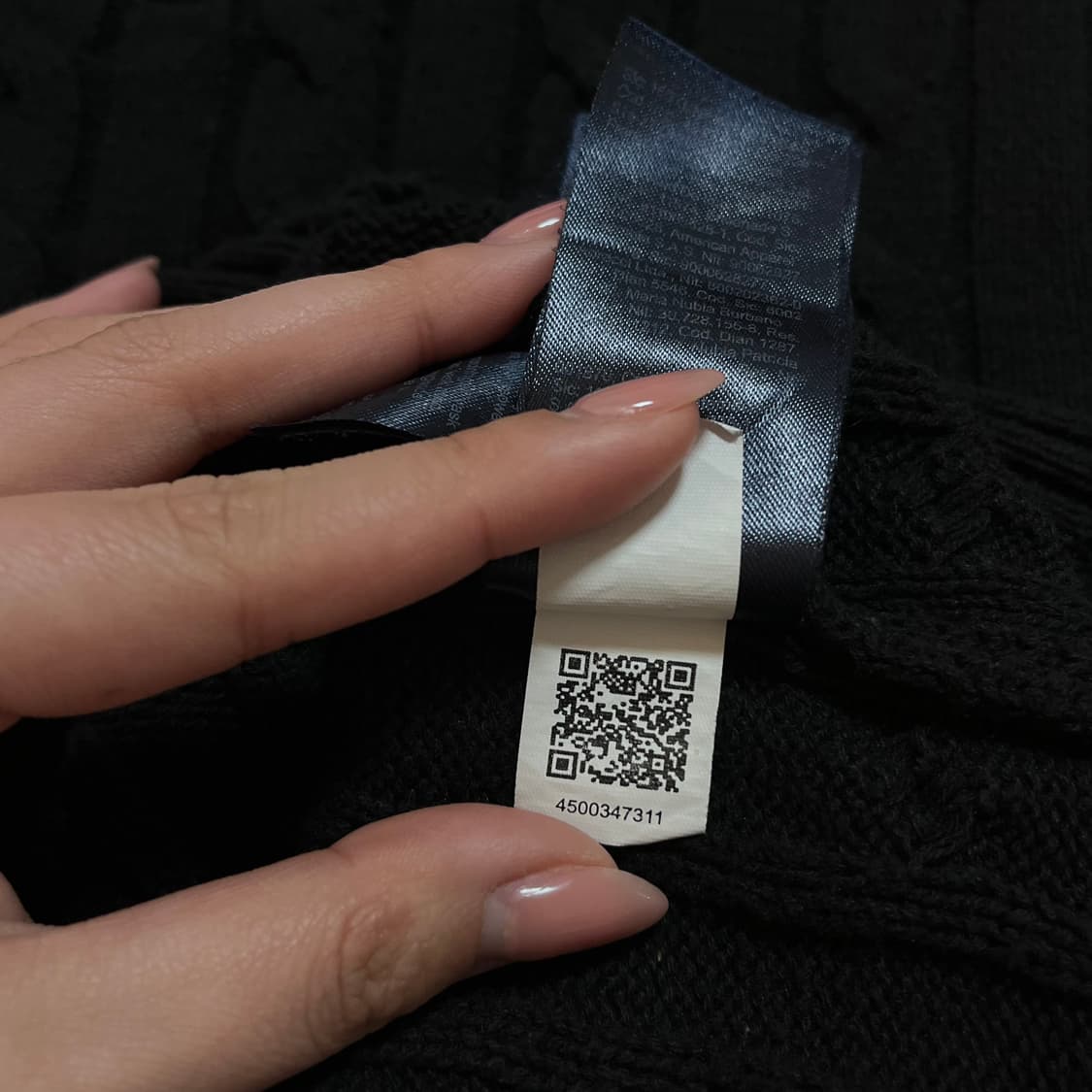 [정품] 타미 블랙 꽈배기 라운드 니트 [ M ] 상품이미지6