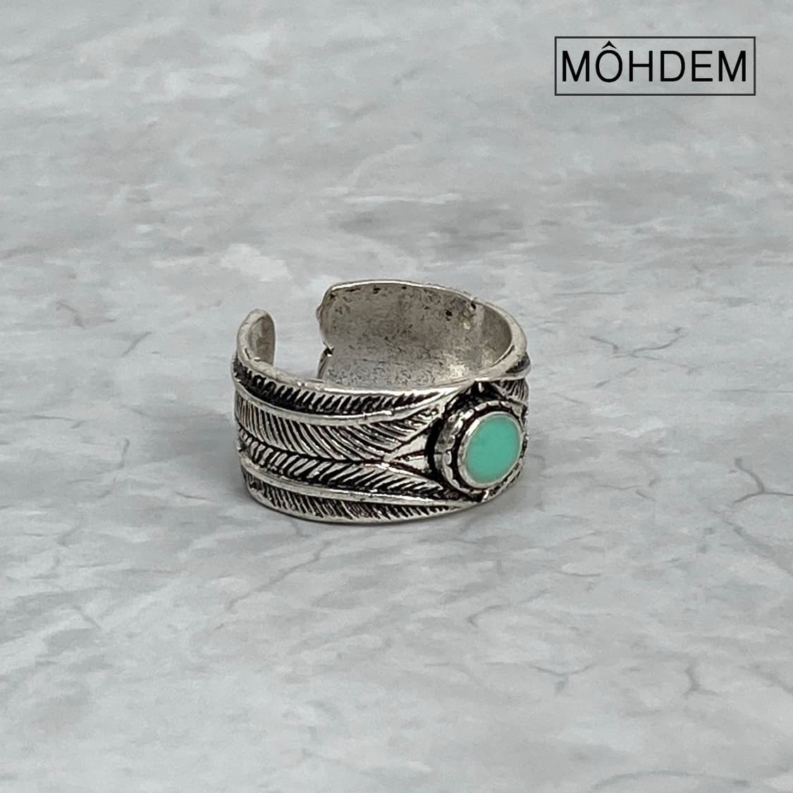 [Unisex] 깃털 빈티지 엔틱링 실버 반지 상품이미지4