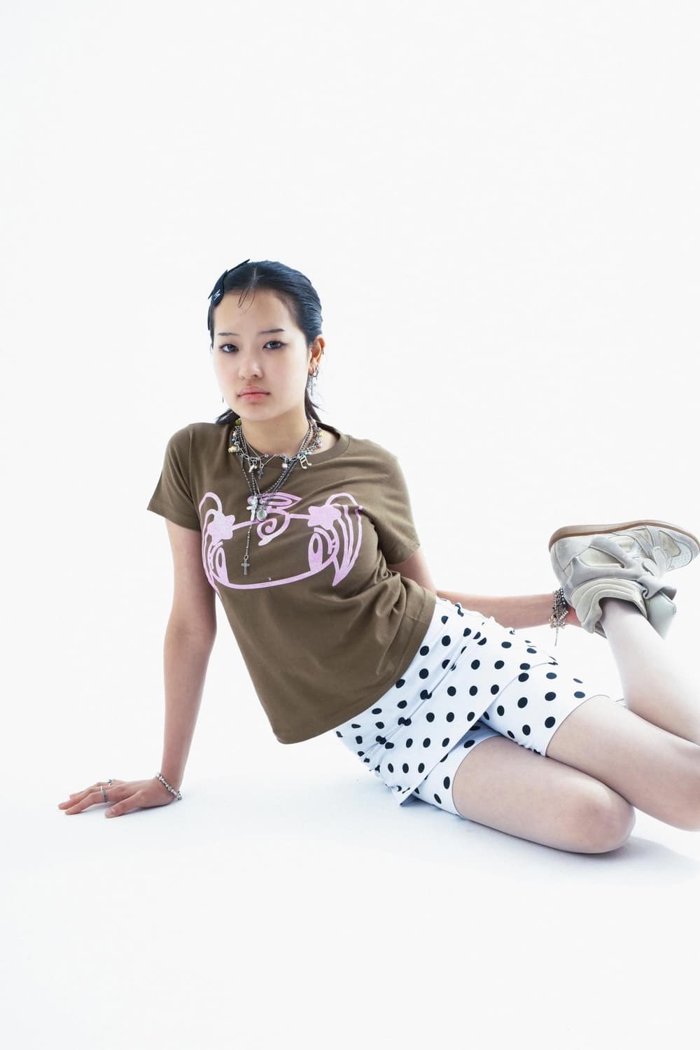 샬롬클럽 COOL PLEATS PANTS-DOT 도트 땡땡이 치마바지 상품이미지1